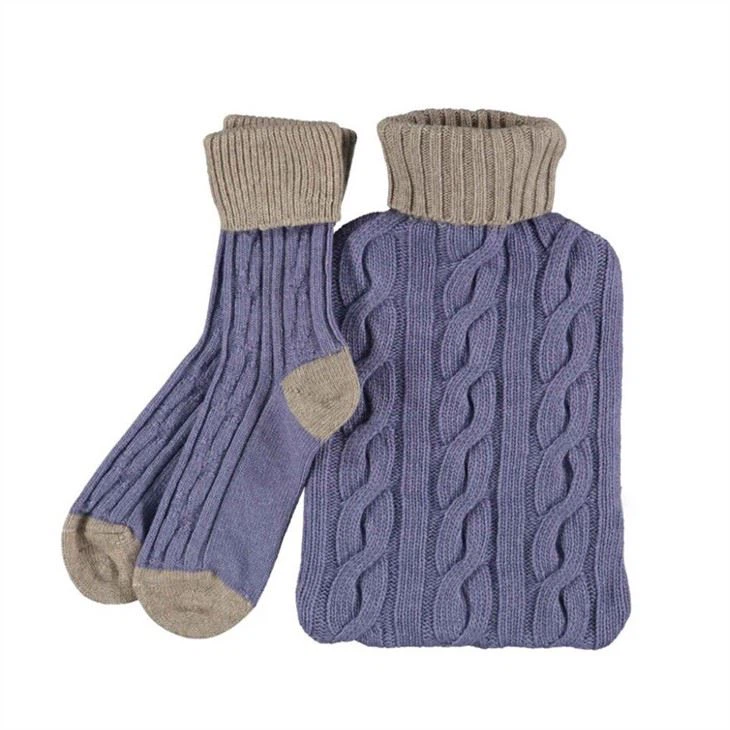 Hot Water Bottle Knitted Cover And Socks