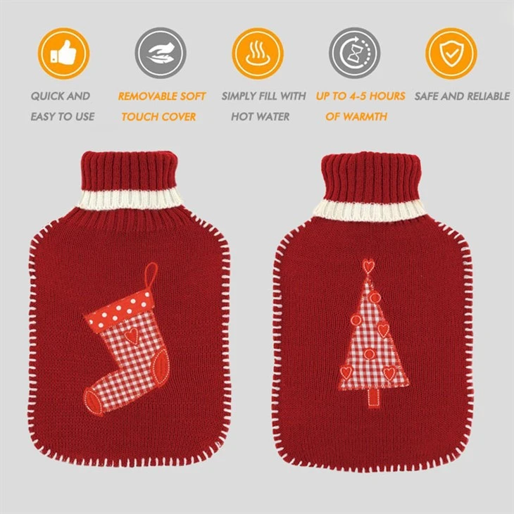 christmas hot water bottle knitted covers